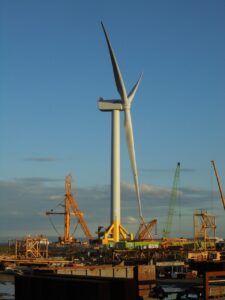 this is a photo of an offshore wind turbine being installed